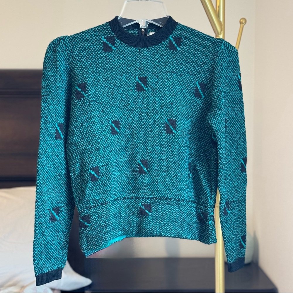 St. John Vintage Mock Neck Tailored Sweater - Size 4